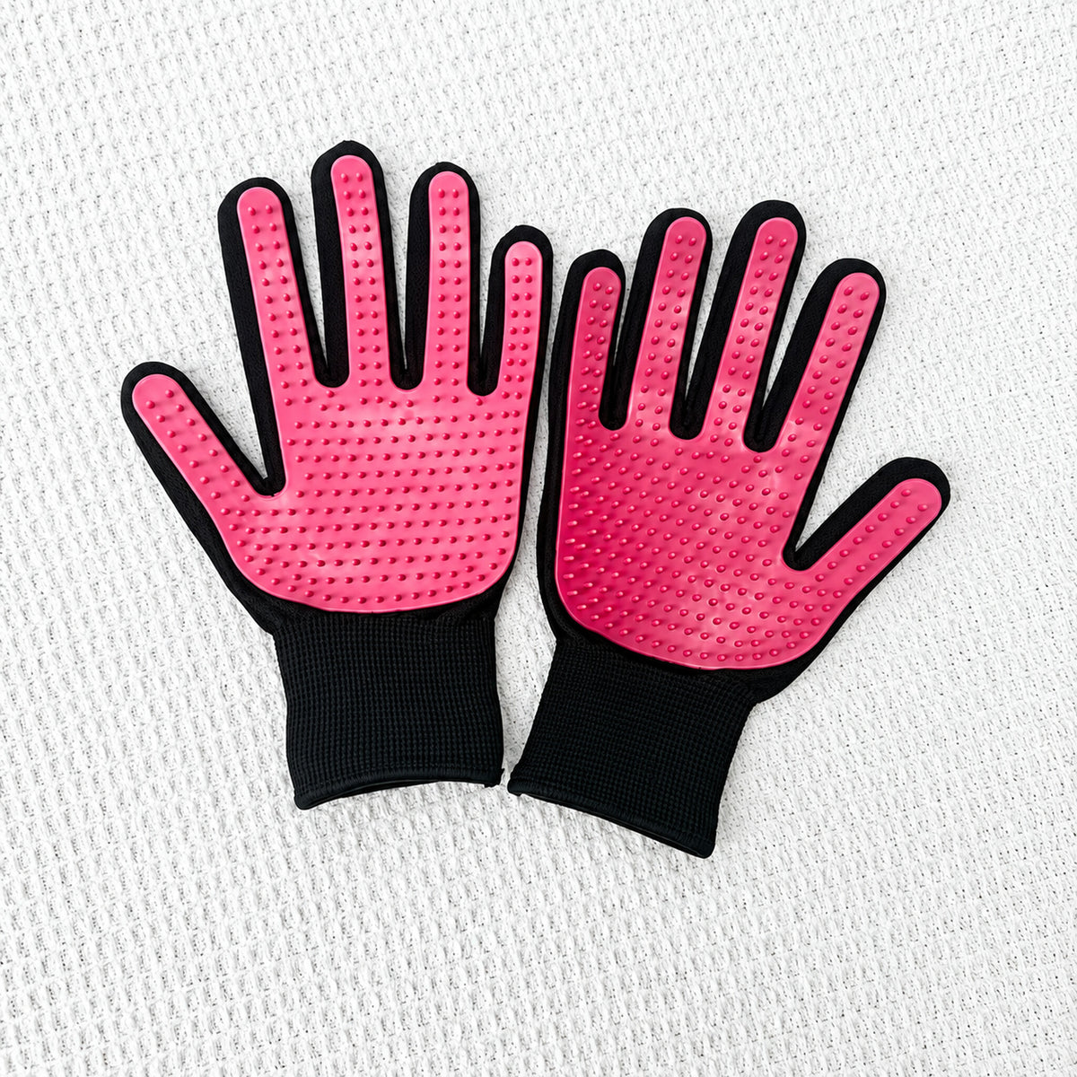 Pet Grooming Gloves for Dogs & Cats – 2-Piece Set